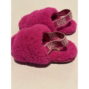 Ugg Infant Size 8 Fluffy Yeah Pink Fuzzy Slipper Shoes NEW Without Tags